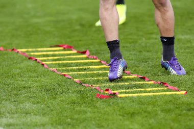 Players of Paok training for better shape, in Thessaloniki, Gree