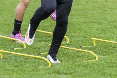 Players of Paok training for better shape, in Thessaloniki, Gree