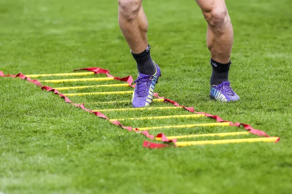 Players of Paok training for better shape, in Thessaloniki, Gree — Stockfoto