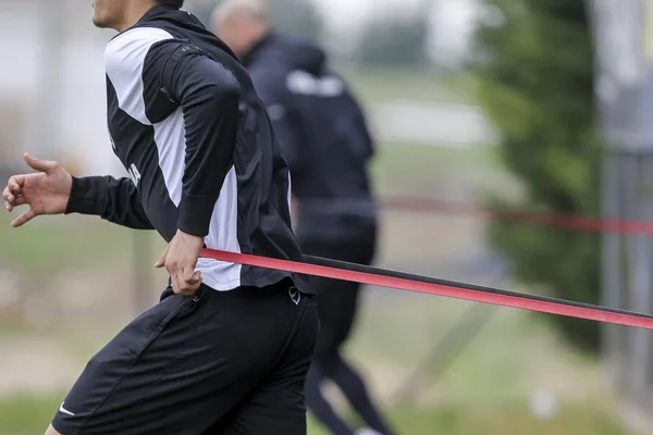 Players of Paok training for better shape, in Thessaloniki, Gree — 图库照片