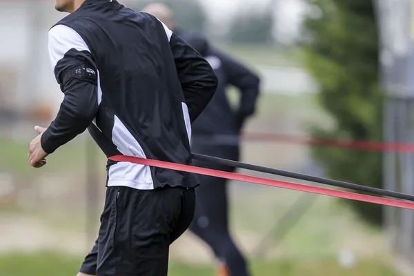 Players of Paok training for better shape, in Thessaloniki, Gree — 图库照片