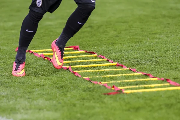 Jugadores de Paok entrenamiento para una mejor forma, en Thessaloniki, Gree — Foto de Stock