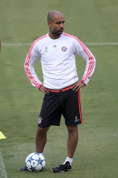 Coach Josep Guardiola of Bayern Munchen before the start of UEFA — Stockfoto