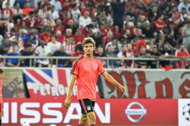 Thomas Muller before the beginning of the UEFA Champions League