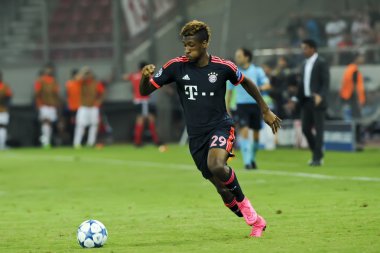 Kingsley Coman during the UEFA Champions League game between Oly