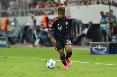 Kingsley Coman during the UEFA Champions League game between Oly