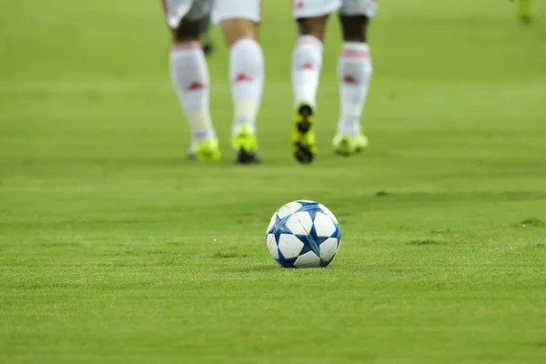 The official ball during the UEFA Champions League game between — Stock Fotó