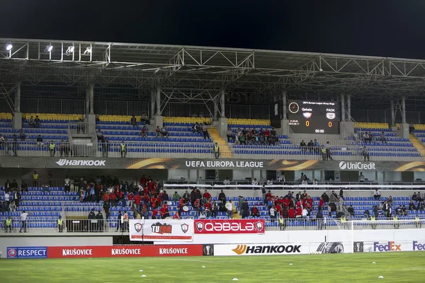 Vista da arquibancada na UEFA Europa League jogo entre Qabala — Fotografia de Stock