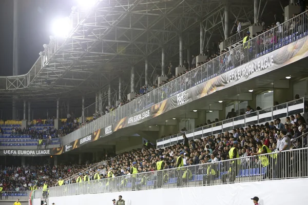 View of the grandstand in UEFA Europa League game between Qabala — Zdjęcie stockowe