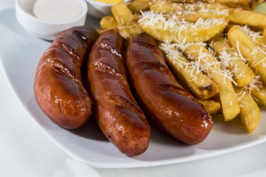 Fast food yakın çekim beyaz arka plan üzerinde izole