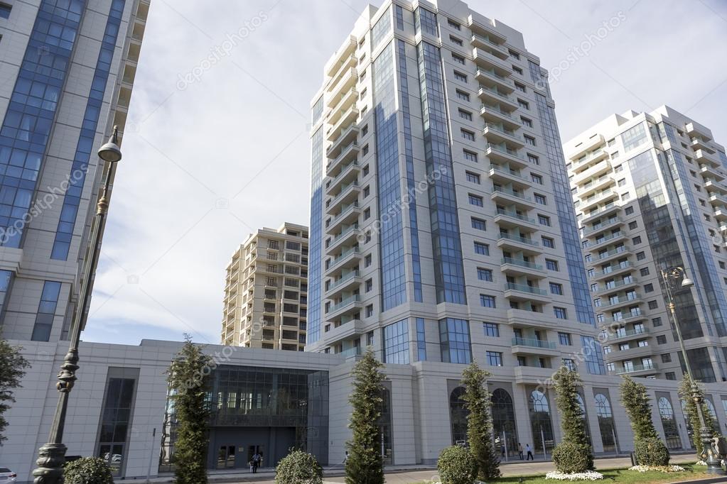 View of the architecture and buildings in Baku, in Azerbaijan.