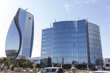 Bakü, Azerbaycan'ın başkenti şehir görünümünü.