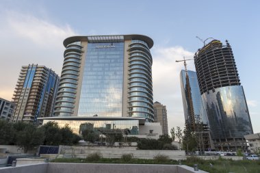 Görünüm mimarisi ve binaların Bakü, Azerbaycan.