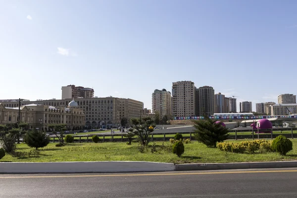 Widok na miasto stolicy Baku w Azerbejdżanie. — Zdjęcie stockowe