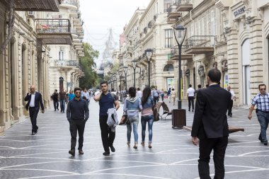 Mimari, sokakları ve Bakıda Aze binalarda görünümünü