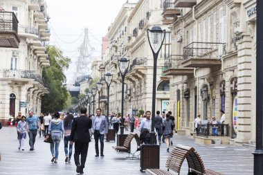 Mimari, sokakları ve Bakıda Aze binalarda görünümünü