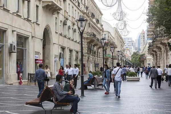 Veduta dell'architettura, delle strade e degli edifici di Baku, ad Aze — Foto Stock