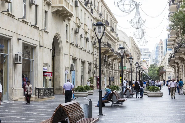 Veduta dell'architettura, delle strade e degli edifici di Baku, ad Aze — Foto Stock