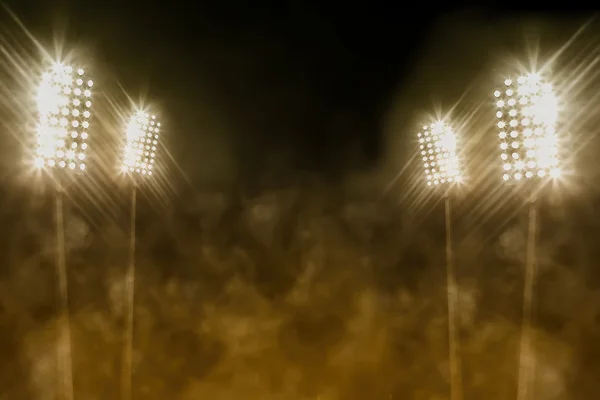 Stadium lights and smoke — Stock Photo, Image