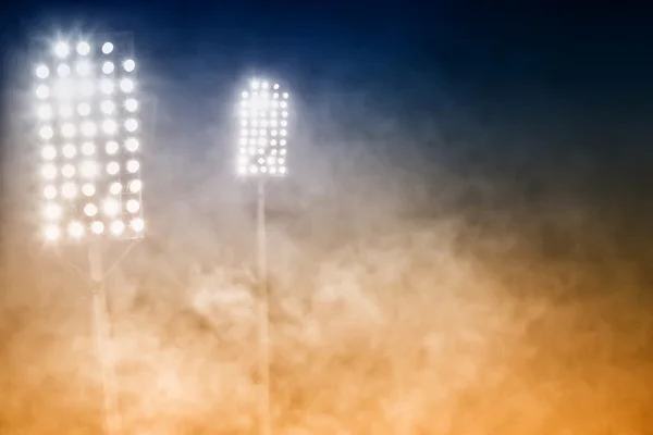 Stadium lights and smoke — Stock Photo, Image