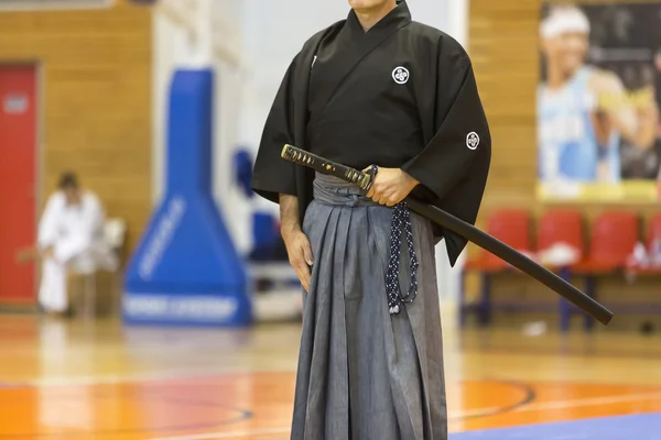 Demonstração das artes marciais tradicionais japonesas — Fotografia de Stock