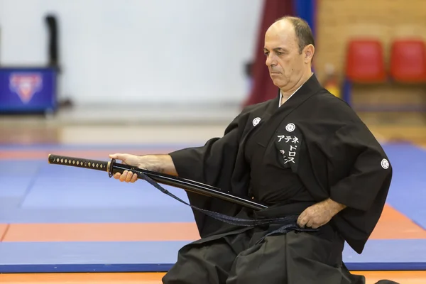 Demonstratie van traditionele Japanse martial arts — Stockfoto