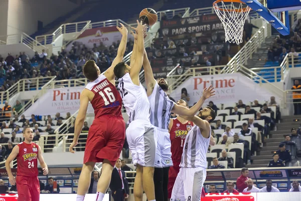 Pertandingan Liga Basket Yunani Paok vs Olympiakos — Stok Foto