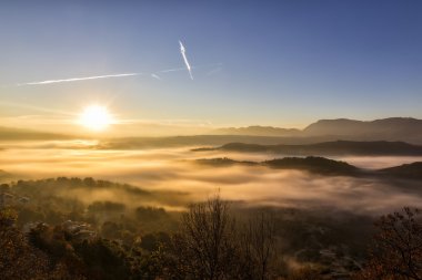 sis Zagorochoria, Epirus Yunanistan ile erken sonbahar sahne kadar 