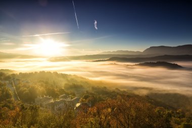 sis Zagorochoria, Epirus Yunanistan ile erken sonbahar sahne kadar