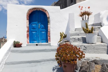 Santorini Island Kiklad Adaları, fira manzaraları klasik görünümünü