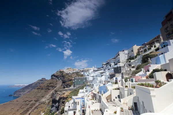 Krajina ostrova Santorini obce slavný Fira, Řecko — Stock fotografie