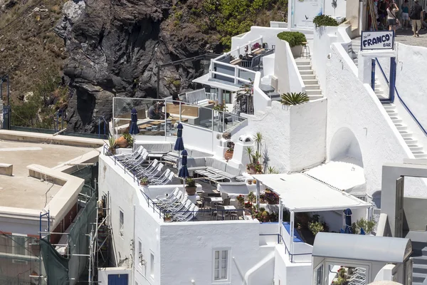 Santorini island landscape of famous Fira village, Greece — Stock Photo, Image