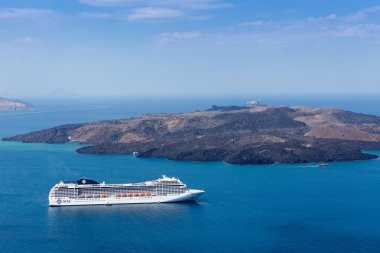 Santorini Island, Ege Denizi yelken lüks yolcu gemisi