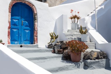 Santorini Island Kiklad Adaları, fira manzaraları klasik görünümünü