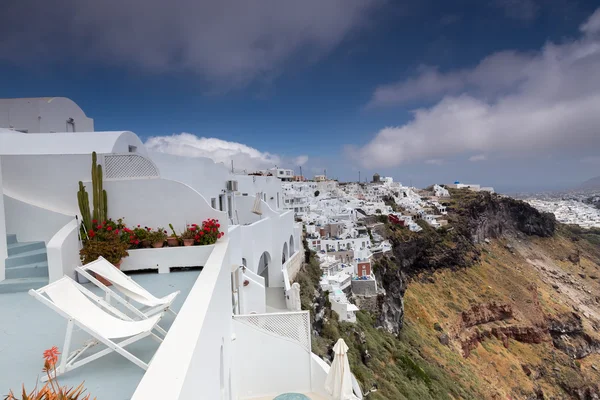 Santorini eiland landschap van beroemde oia village, Griekenland — Stockfoto