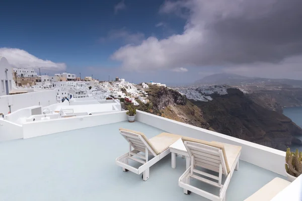 Krajobraz wyspy Santorini miejscowości słynnej oia, Grecja — Zdjęcie stockowe