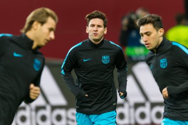 Lionel Messi Bayer arasında Uefa Şampiyonlar Ligi Oyun sırasında