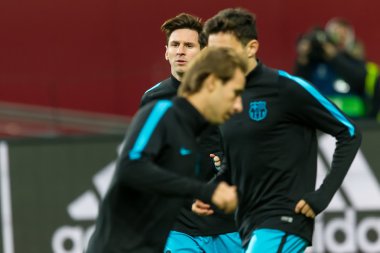 Lionel Messi Bayer arasında Uefa Şampiyonlar Ligi Oyun sırasında
