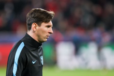 Lionel Messi Bayer arasında Uefa Şampiyonlar Ligi Oyun sırasında