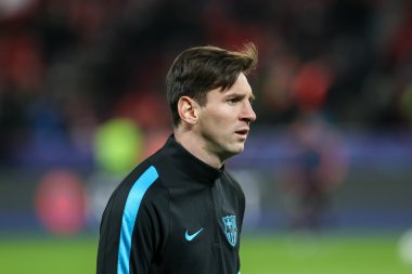 Lionel Messi Bayer arasında Uefa Şampiyonlar Ligi Oyun sırasında