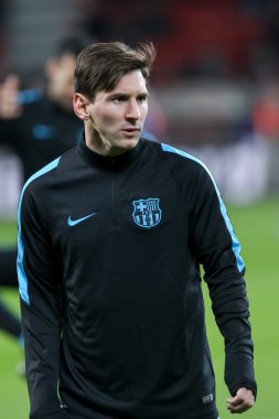 Lionel Messi Bayer arasında Uefa Şampiyonlar Ligi Oyun sırasında