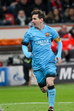 Lionel Messi Bayer arasında Uefa Şampiyonlar Ligi Oyun sırasında