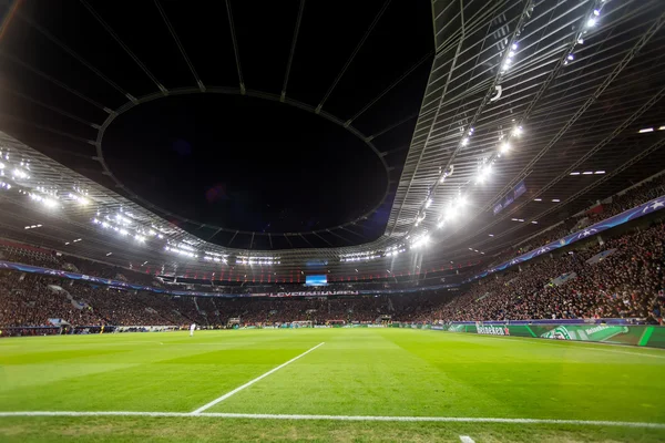 Interior view of the full BayArena Stadium during the UEFA Champ — Stock Photo, Image