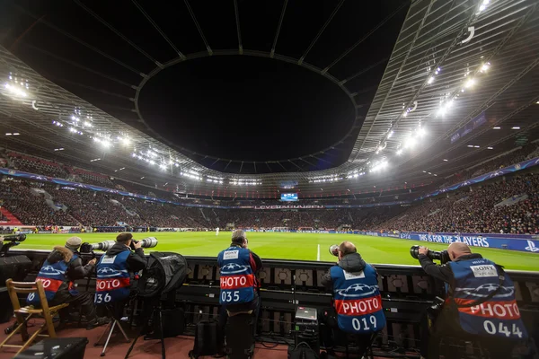 Media and Photographers  during the UEFA Champions League game — Stock Photo, Image