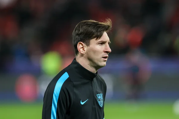 Lionel Messi Bayer arasında Uefa Şampiyonlar Ligi Oyun sırasında — Stok fotoğraf