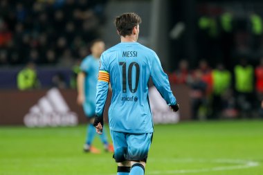 Lionel Messi Bayer arasında Uefa Şampiyonlar Ligi Oyun sırasında
