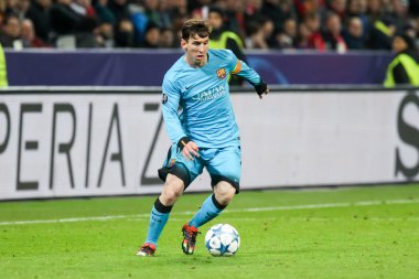 Lionel Messi Bayer arasında Uefa Şampiyonlar Ligi Oyun sırasında