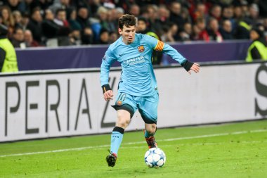 Lionel Messi Bayer arasında Uefa Şampiyonlar Ligi Oyun sırasında