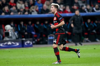 Kevin Kampl Bayer arasında Uefa Şampiyonlar Ligi Oyun sırasında 