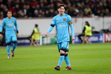 Lionel Messi Bayer arasında Uefa Şampiyonlar Ligi Oyun sırasında